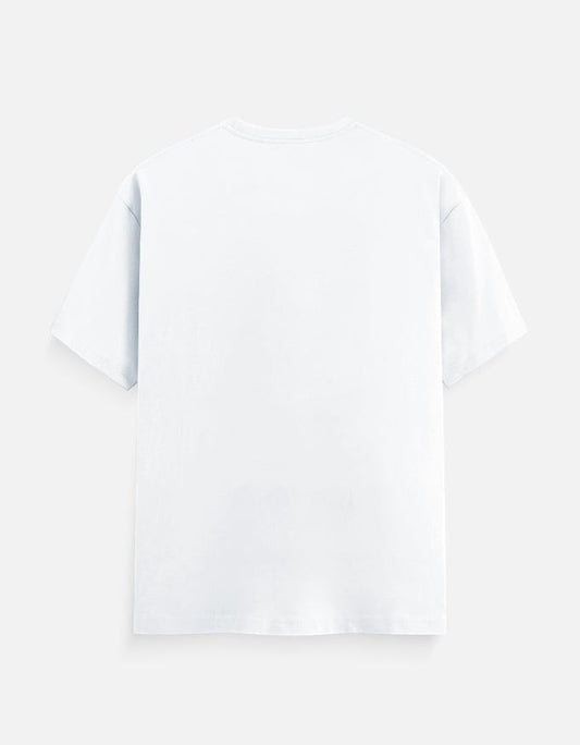 AMAB Men's white cotton t-shirt with a graphic print of Tom and Jerry. Relaxed fit, crew neck.