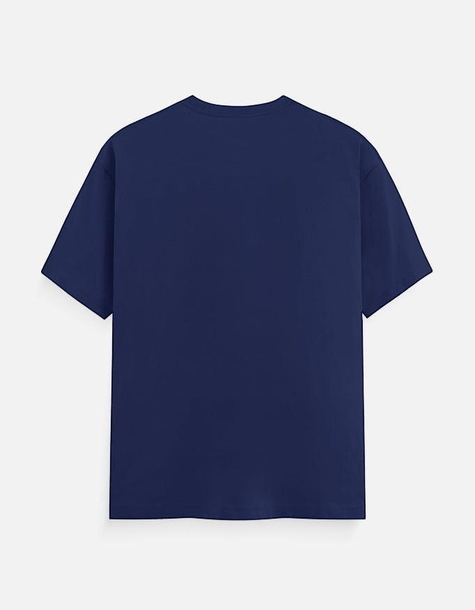 AMA B navy blue 100% cotton crew neck t-shirt, unisex regular fit, 180 GSM