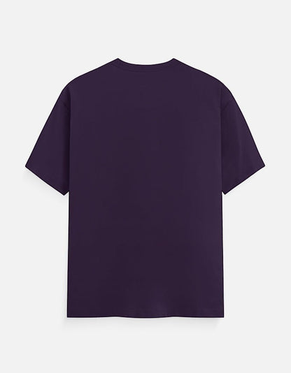 AMAB Men's graphic print short sleeve t-shirt in deep purple cotton.